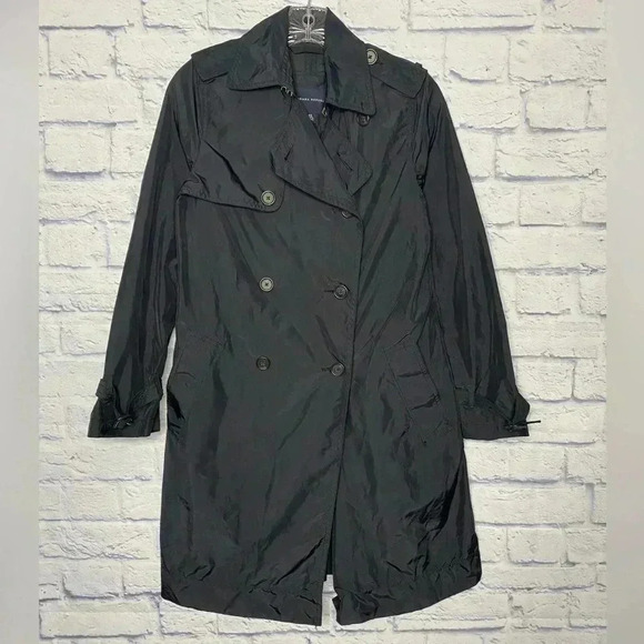 Banana Republic Women’s Black Double Breasted Trench Coat Jacket - Picture 2 of 9